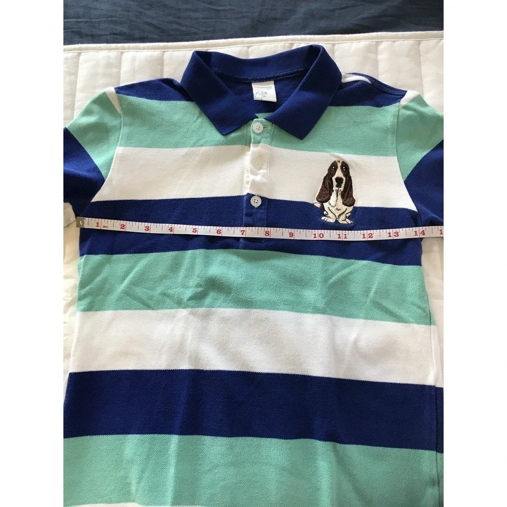 Hush Puppies Polo Shirt and Shorts Set Kids Boys Size 7-8 Blue‎ Green Striped